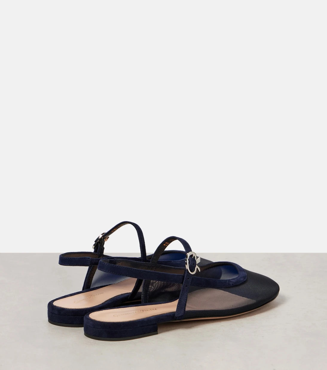 Gianvito Rossi - Leather-trimmed organza ballet flats