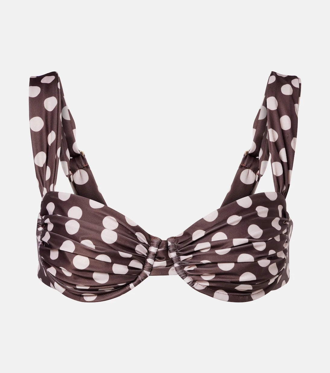 Faithfull - Sol gathered polka-dot bikini top