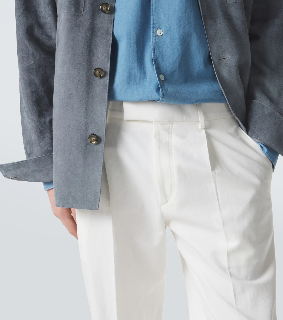 Zegna - Cotton and linen straight pants