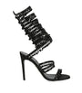 René Caovilla Black Chandelier Heeled Sandals 105