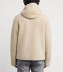 Ivory Shearling Hooded Jacket
