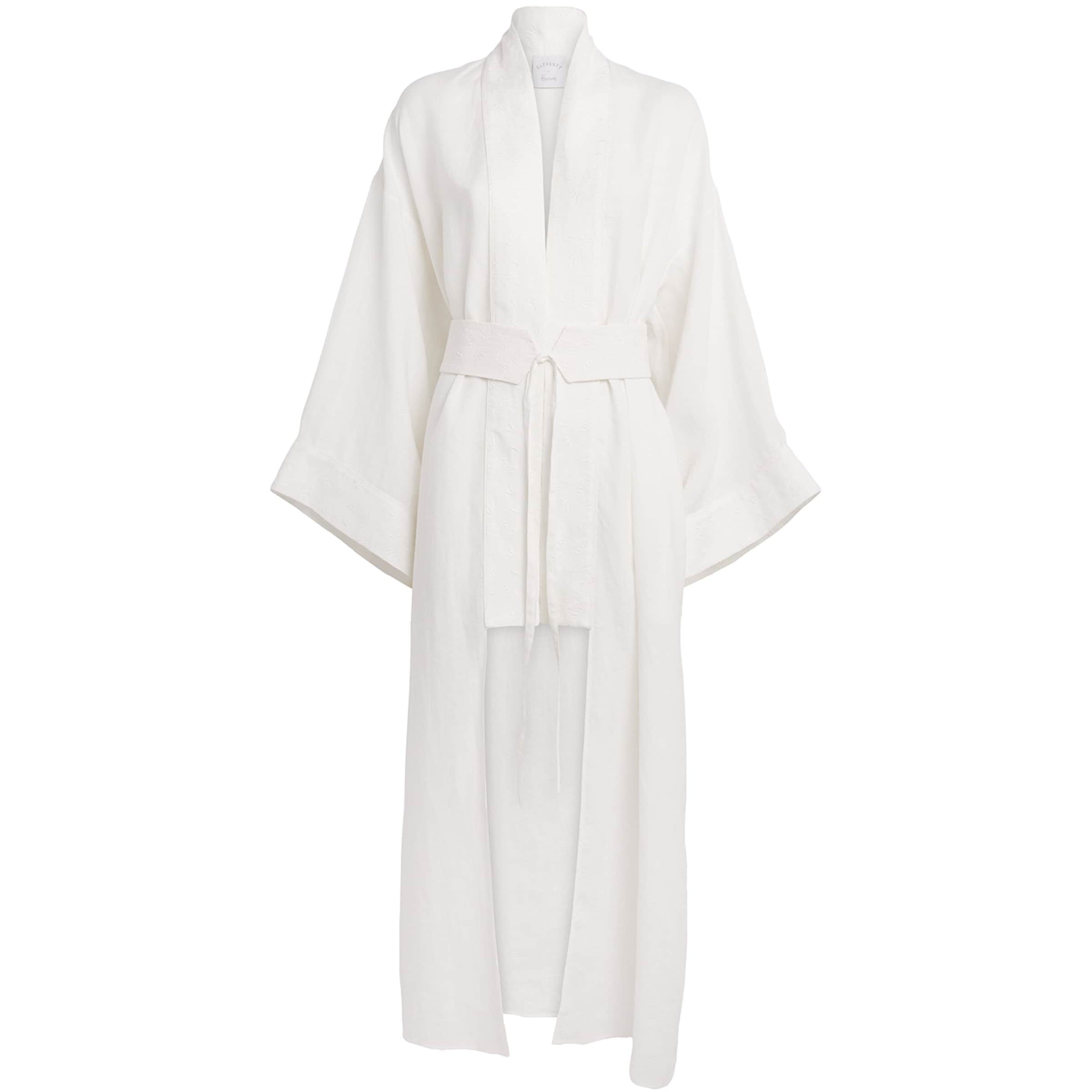 Eleventy White x Harrods Linen Embroidered Kimono