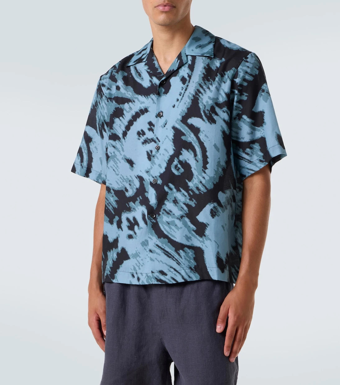 Commas - Printed cotton and silk twill shirt