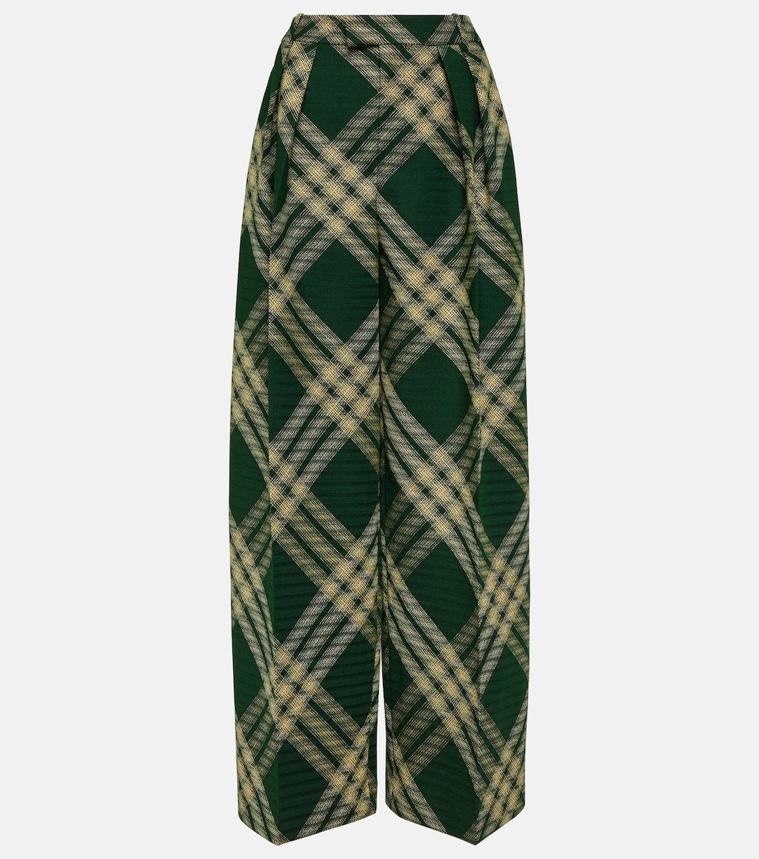 Burberry - Checked wool twill wide-leg pants