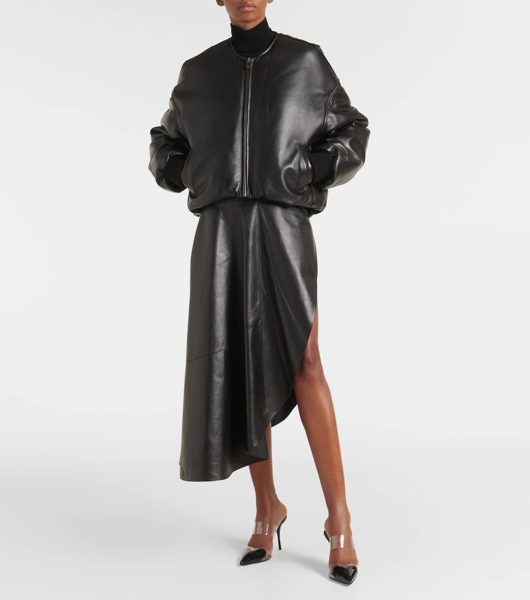 Alaïa - Leather bomber jacket