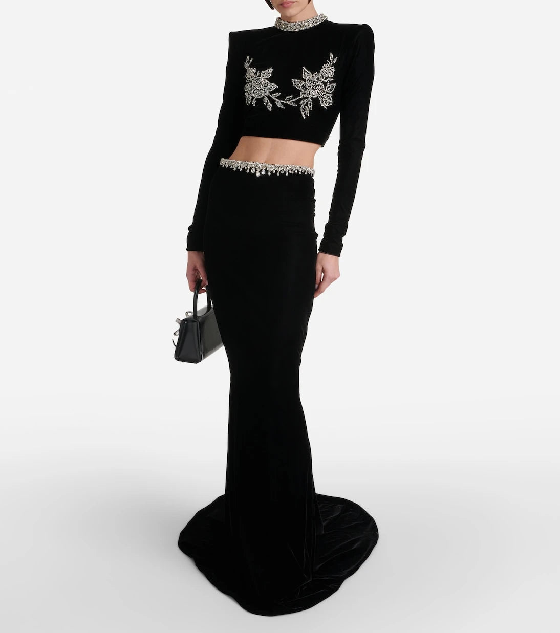 Miss Sohee - Embroidered crop top and maxi skirt
