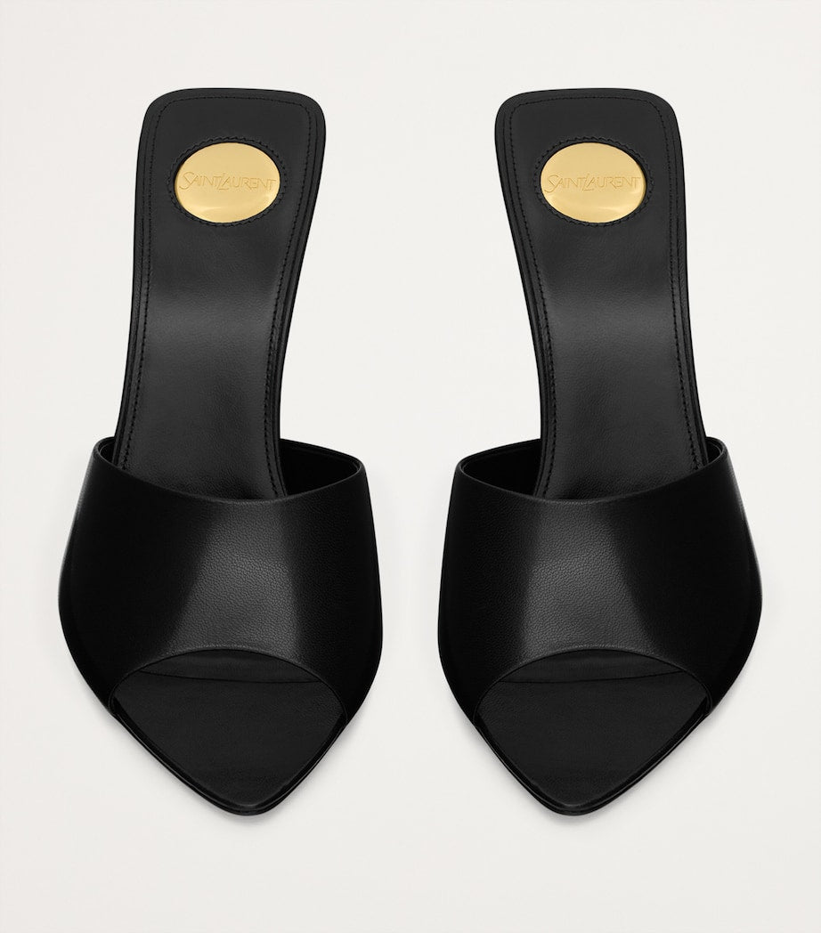 Black Leather Romy Mules 90