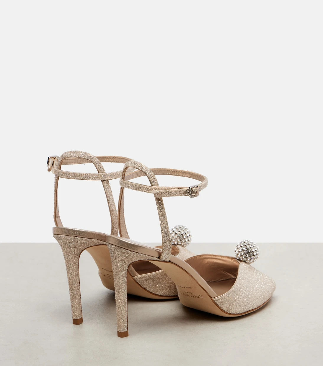 Jimmy Choo - Sacora 85 glitter peep-toe sandals