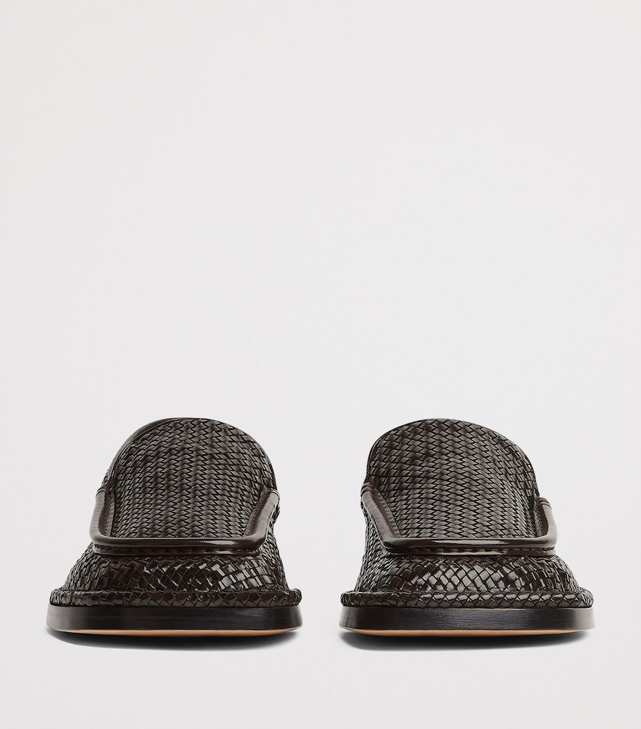 Bottega Veneta Leather Woven Daddy Loafers
