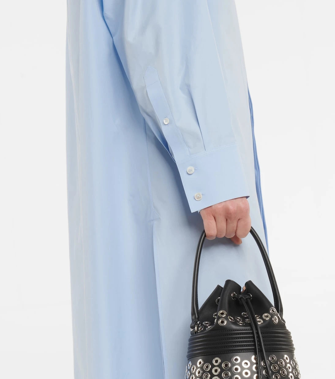 Alaïa - Cutout cotton poplin shirt dress