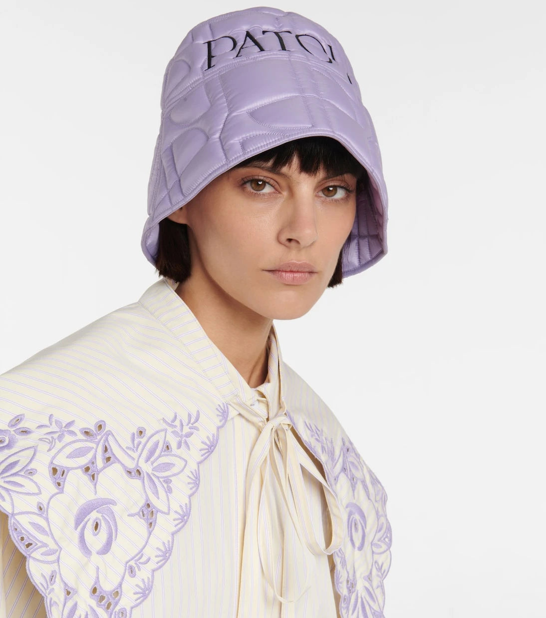 Patou - Logo quilted satin bucket hat