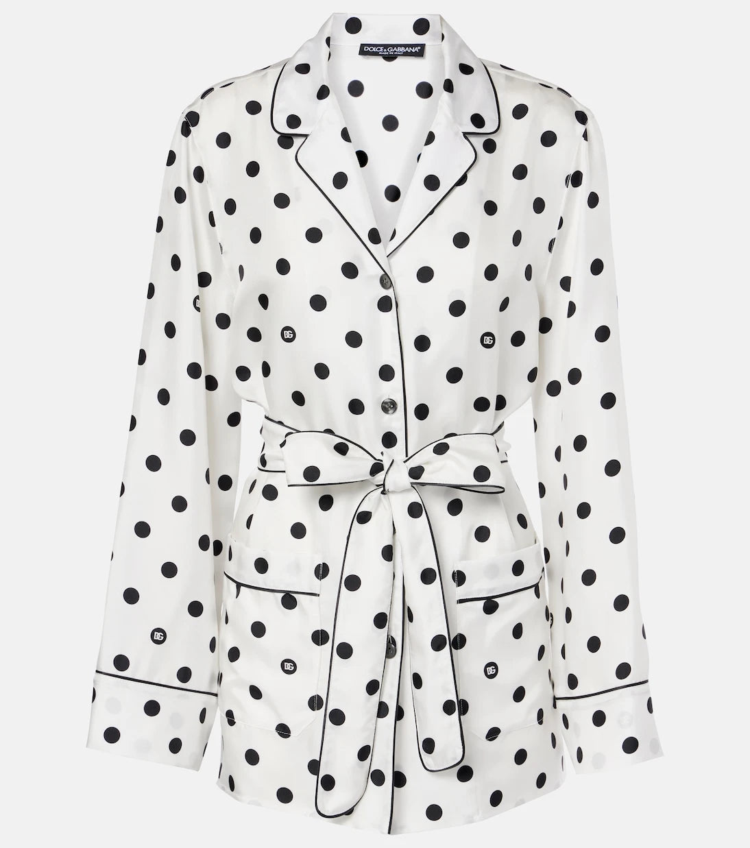 Dolce&Gabbana - Polka-dot silk twill pajama shirt