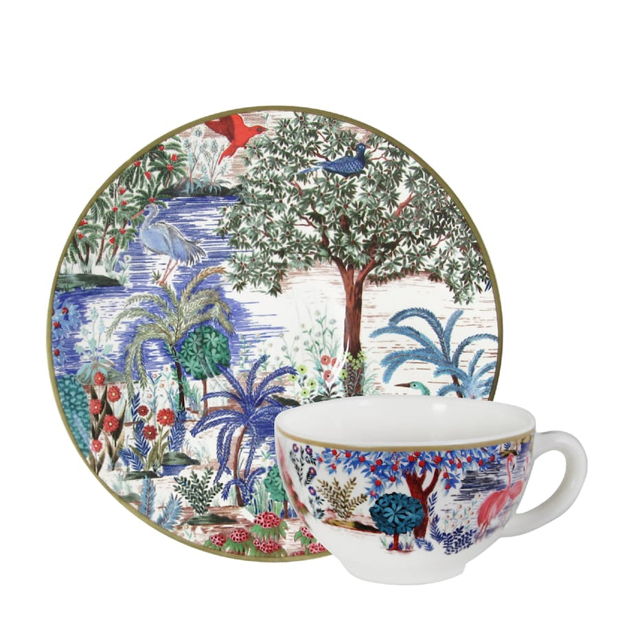 Set of 2 Jardin Du Palais Tea Cups and Saucers (15cm)