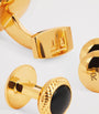 Black Onyx Bullseye Cufflinks And Studs Set