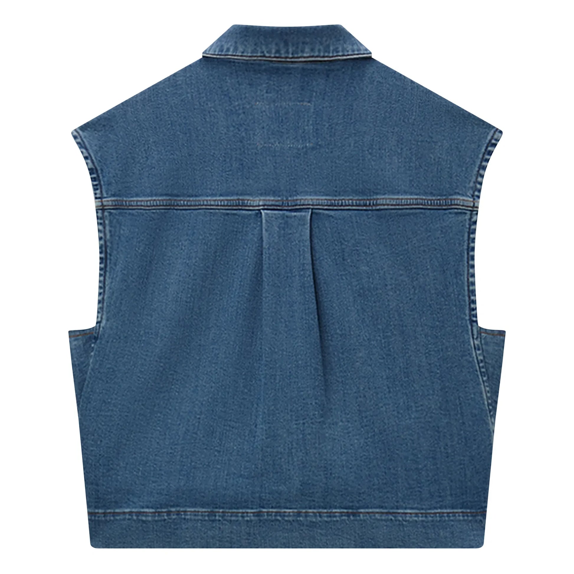 Pomandère - Sleeveless Denim Jacket | Blue