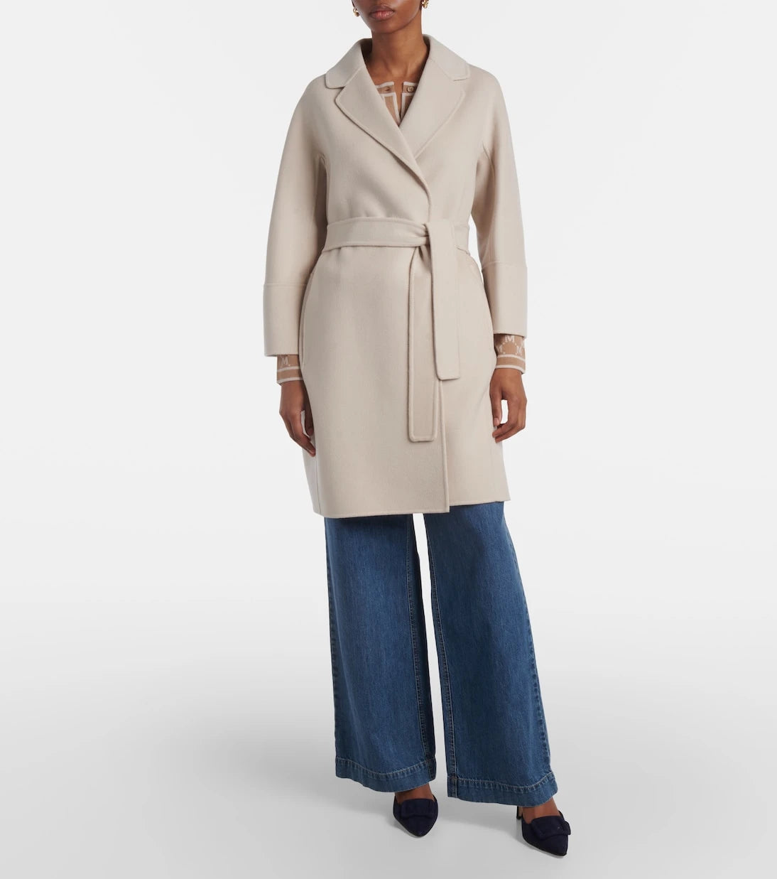 'S Max Mara - معطف أرونا الصوفي بحزام للف