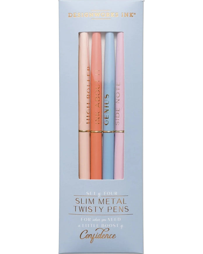 Designworks Ink Twistly Slim Tükenmez Kalem Seti (4 Parça)