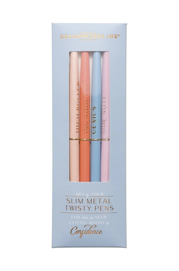 Designworks Ink Twistly Slim Tükenmez Kalem Seti (4 Parça)