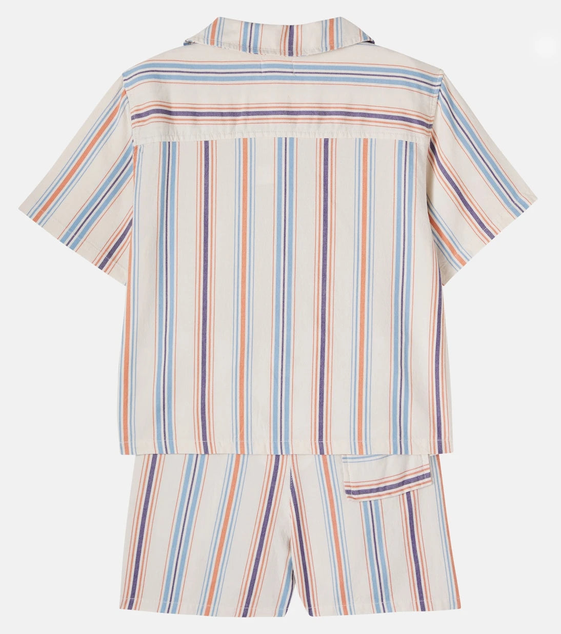Cozmo - Iro striped cotton shirt and shorts set