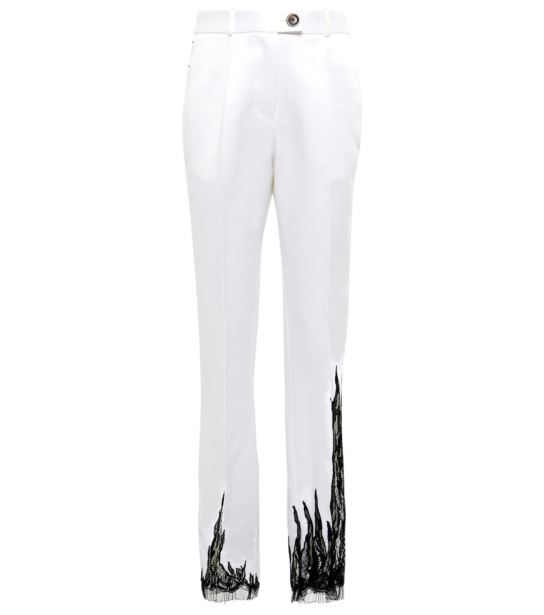 Peter Do - Lace-trimmed satin straight pants