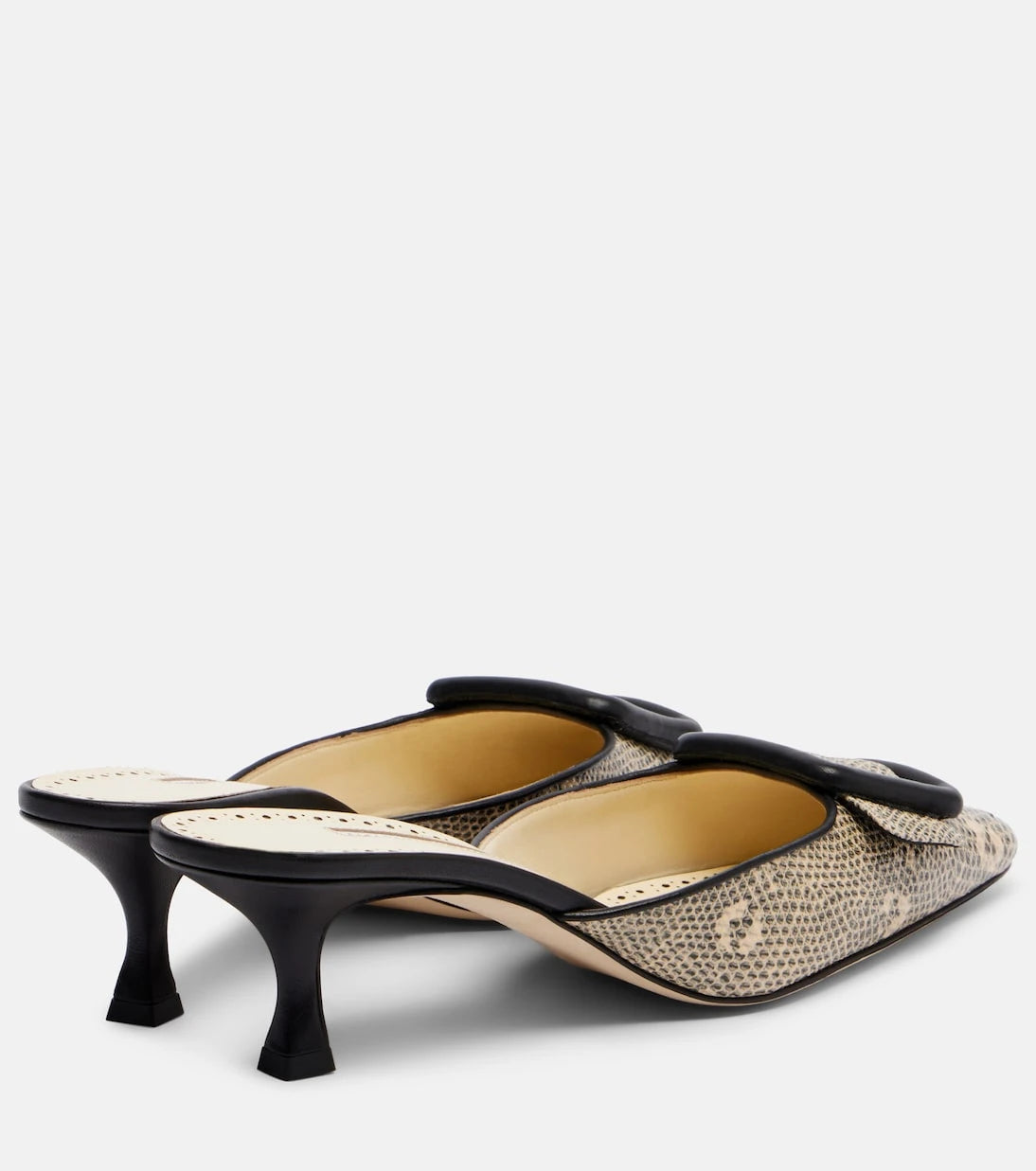 Manolo Blahnik - Maysale 50 snake-effect leather mules
