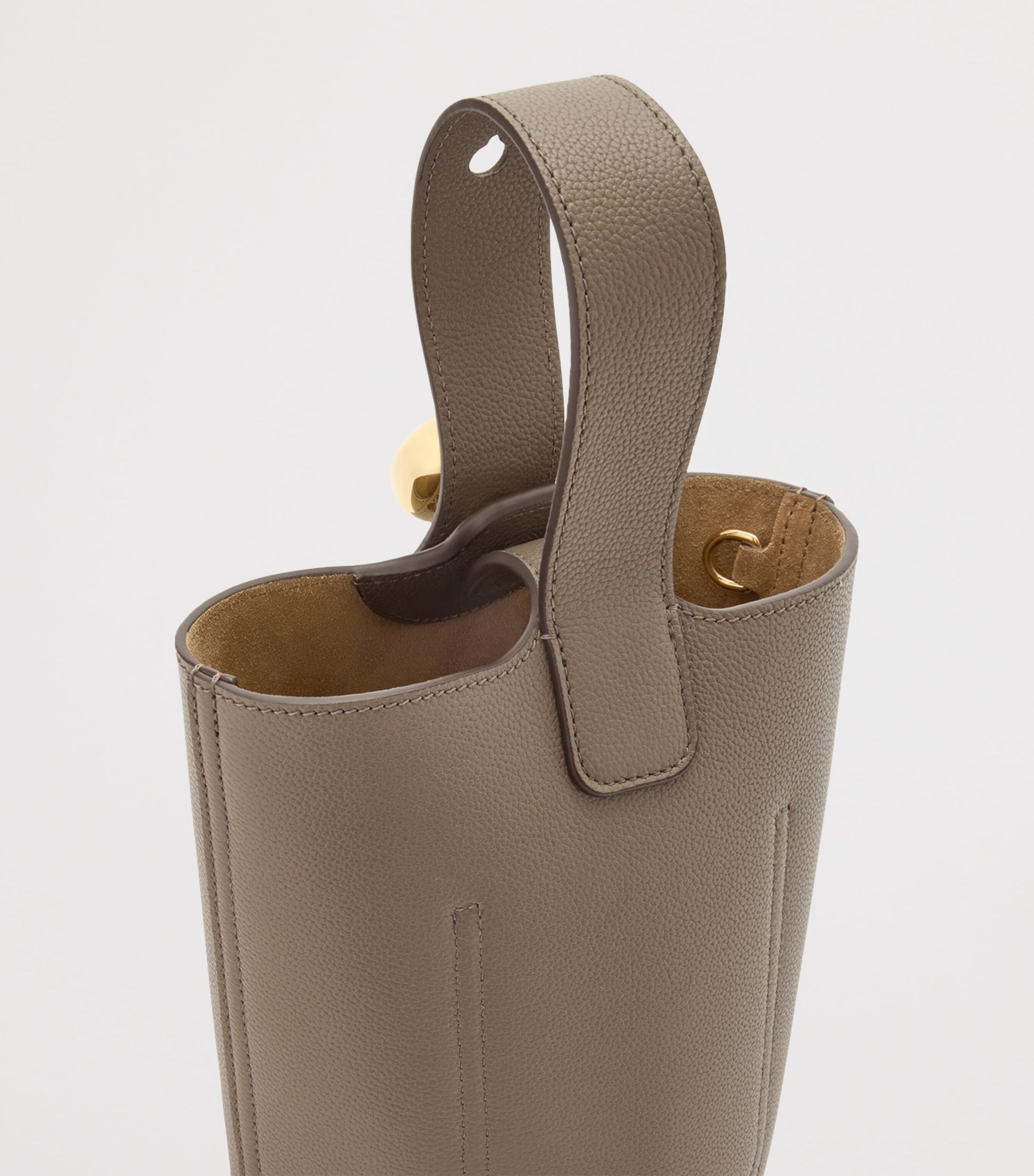 LOEWE Brown Mini Leather Pebble Bucket Bag