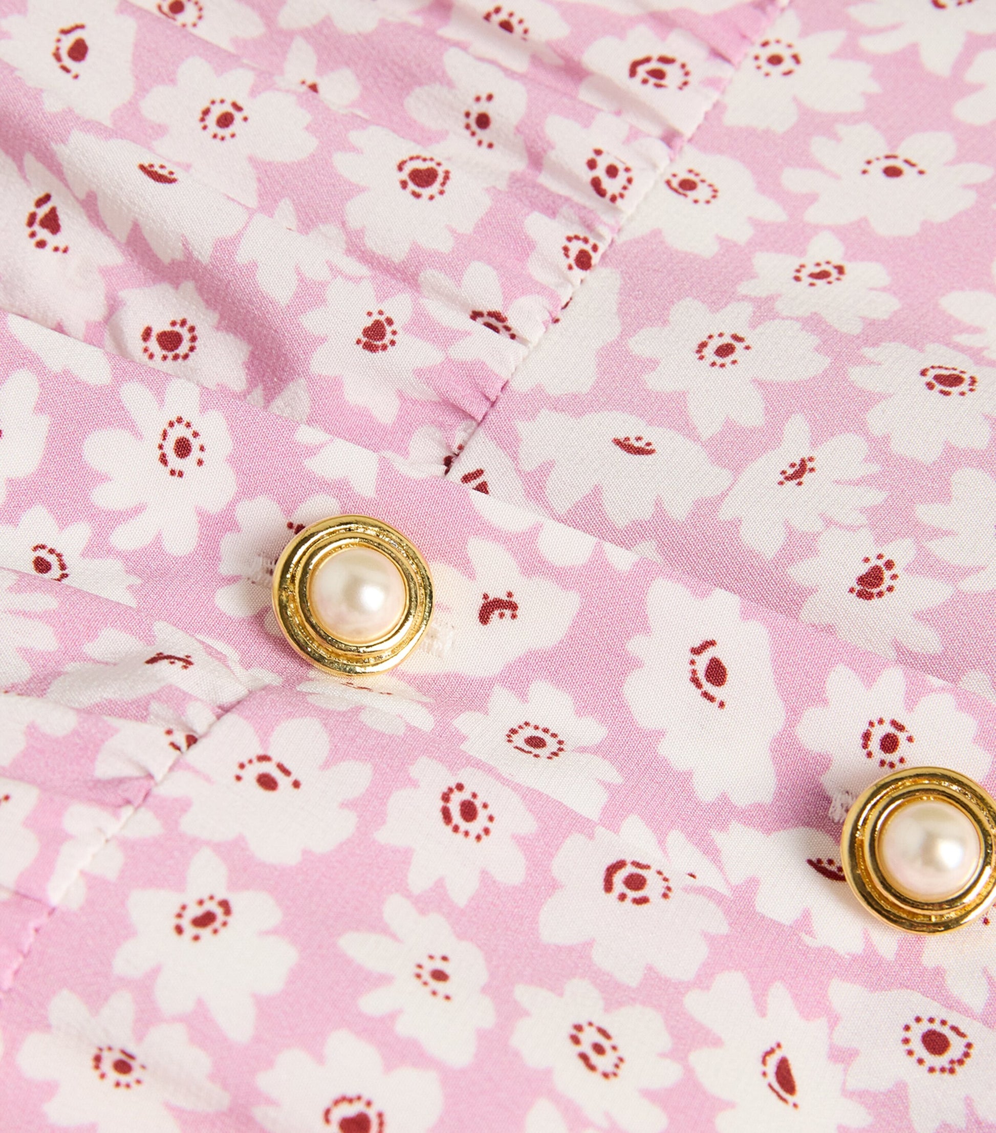 Alessandra Rich Pink Silk Floral Collar Midi Dress