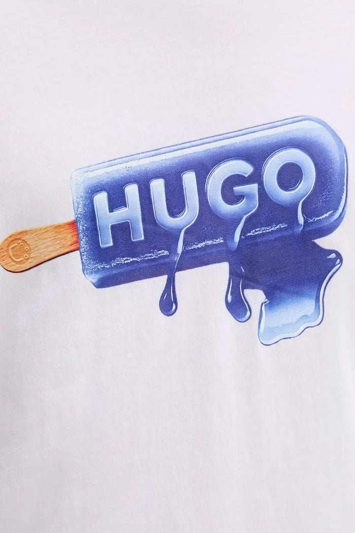 HUGO mavi erkek pamuklu tişört