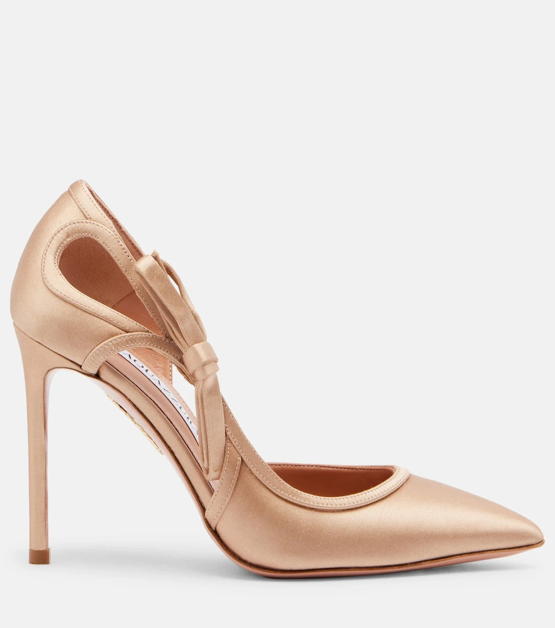 Aquazzura - Soave 105  bow-detail satin pumps