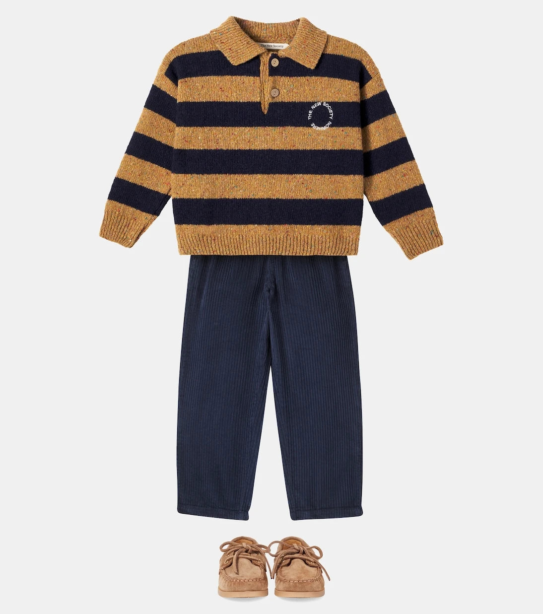 The New Society - Jorge striped wool-blend polo sweater