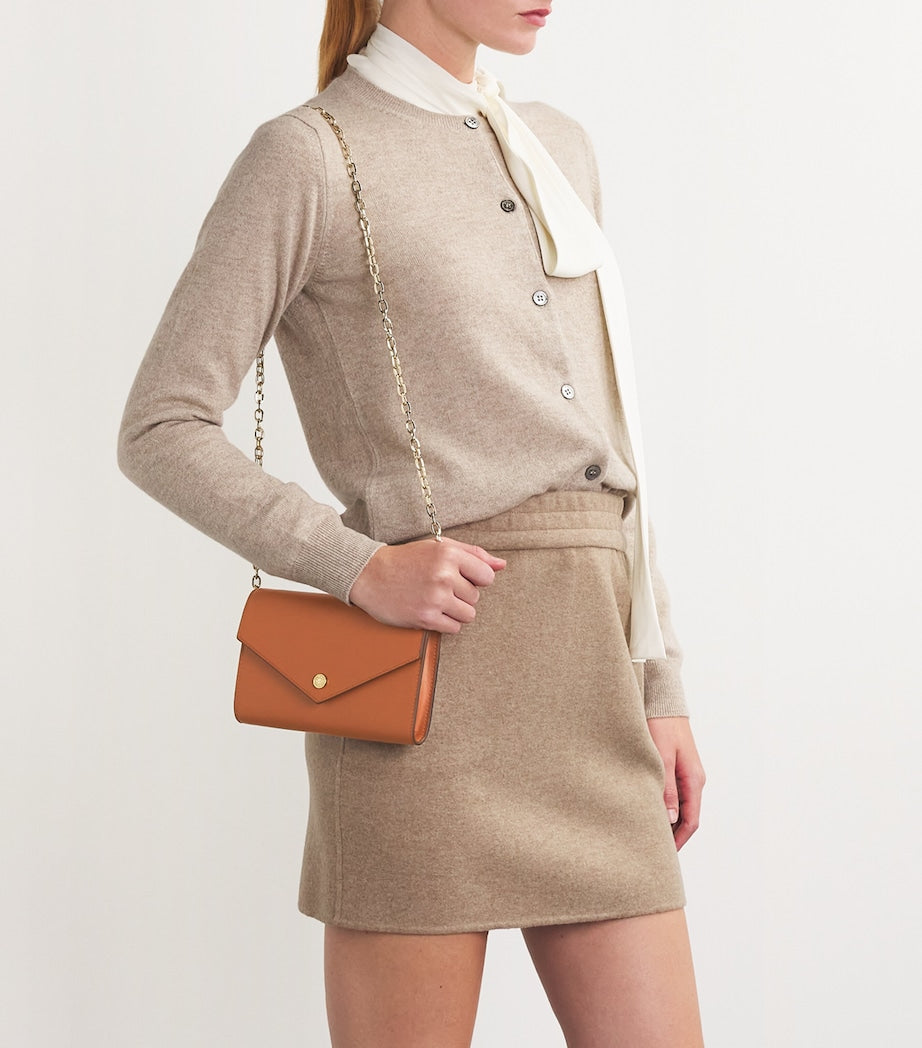 Tan Leather Chain Wallet