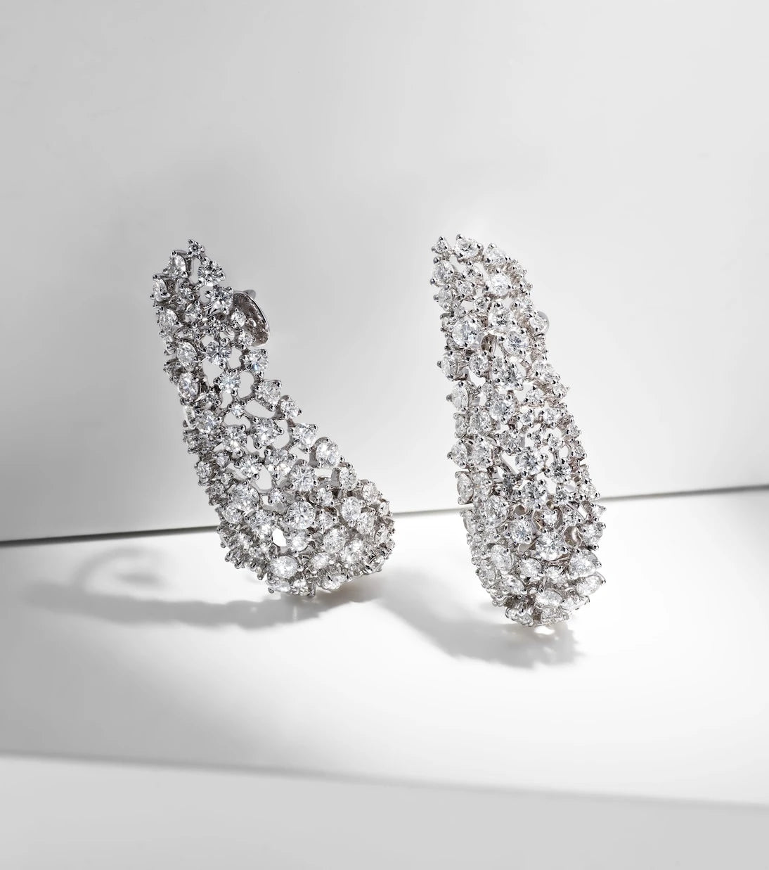 Ananya - Scatter 18kt white gold earrings with diamonds