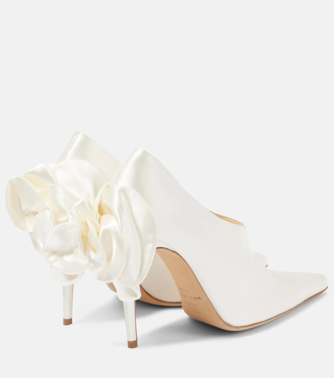 Magda Butrym - Floral-appliqué satin pumps