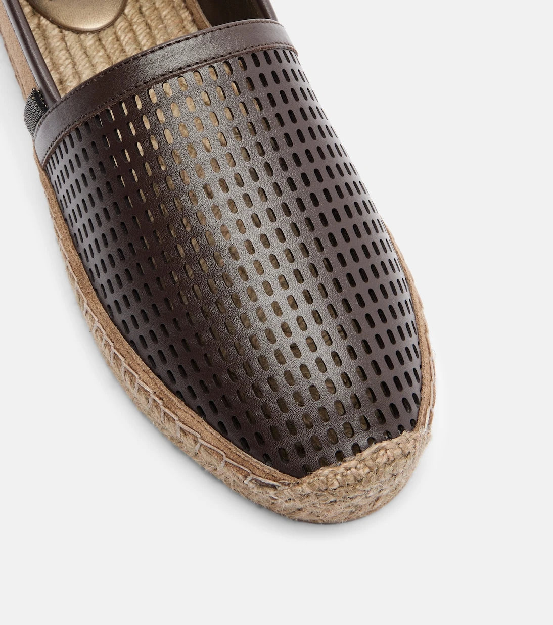 Brunello Cucinelli - Monili leather and suede espadrilles