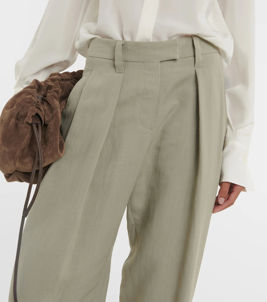 Brunello Cucinelli - Gabardin geniş paçalı pantolon