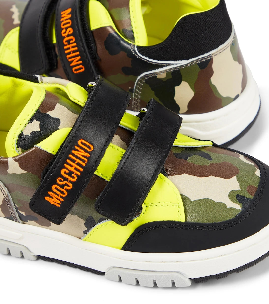 Moschino Kids - Camouflage leather sneakers