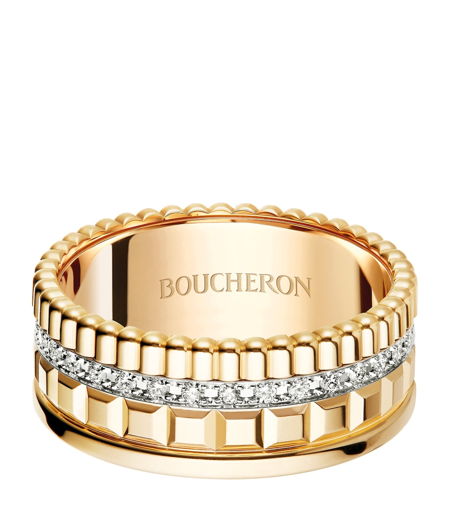 Small Yellow Gold and Diamond Quatre Radiant Ring