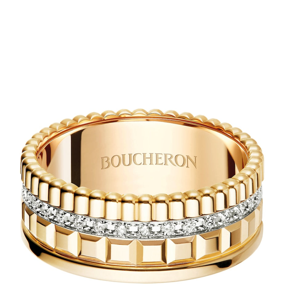 Small Yellow Gold and Diamond Quatre Radiant Ring