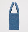 LOEWE Blue x Paula's Ibiza Medium Raffia Font Tote Bag