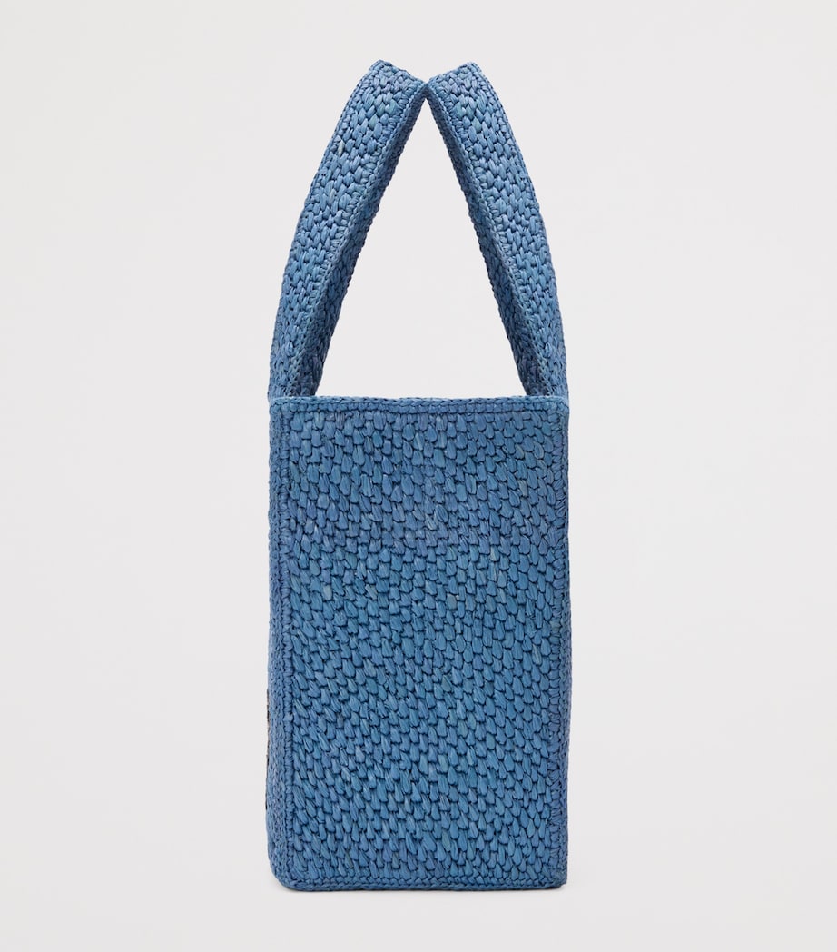 LOEWE Blue x Paula's Ibiza Medium Raffia Font Tote Bag