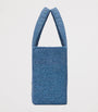 LOEWE Blue x Paula's Ibiza Medium Raffia Font Tote Bag