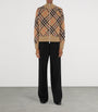 Burberry Beige Wool-Blend Check Track Jacket