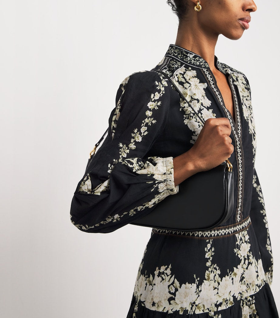 Alice+Olivia Black Cotton Valencia Mini Dress