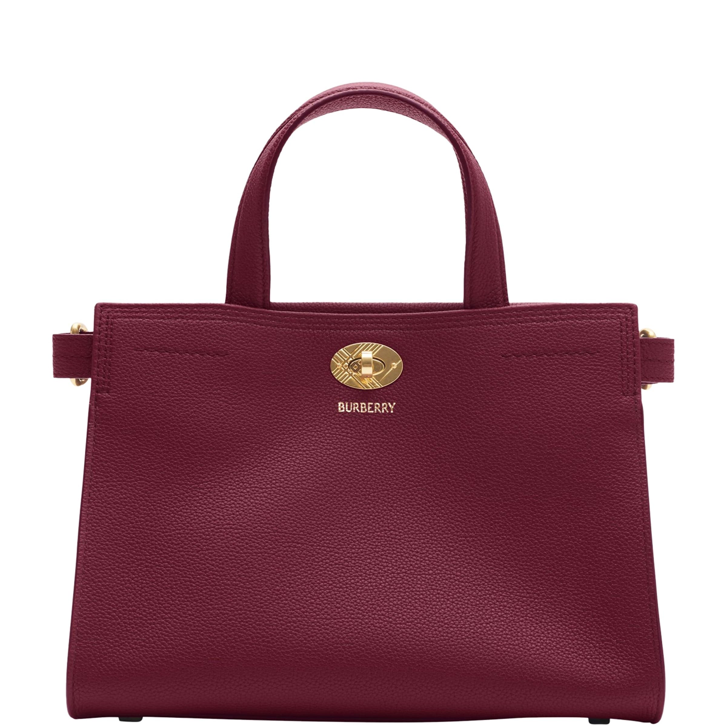 Burberry Burgundy Mini Calfskin Cotswolds Tote Bag