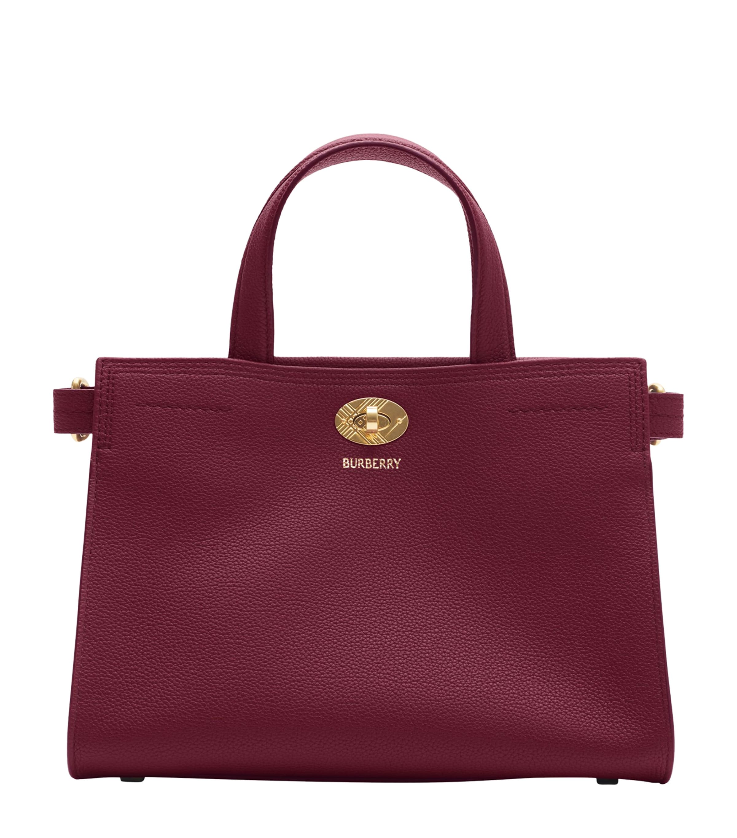 Burberry Burgundy Mini Calfskin Cotswolds Tote Bag