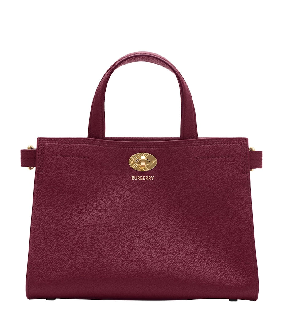 Burberry Burgundy Mini Calfskin Cotswolds Tote Bag