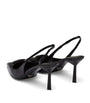 Prada Black Brushed Leather Slingback Pumps 75