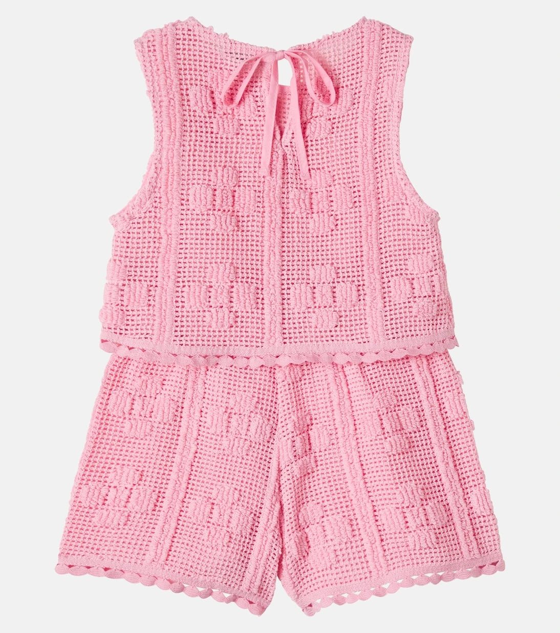 Bebe Organic - Inez crochet cotton-blend top and shorts set