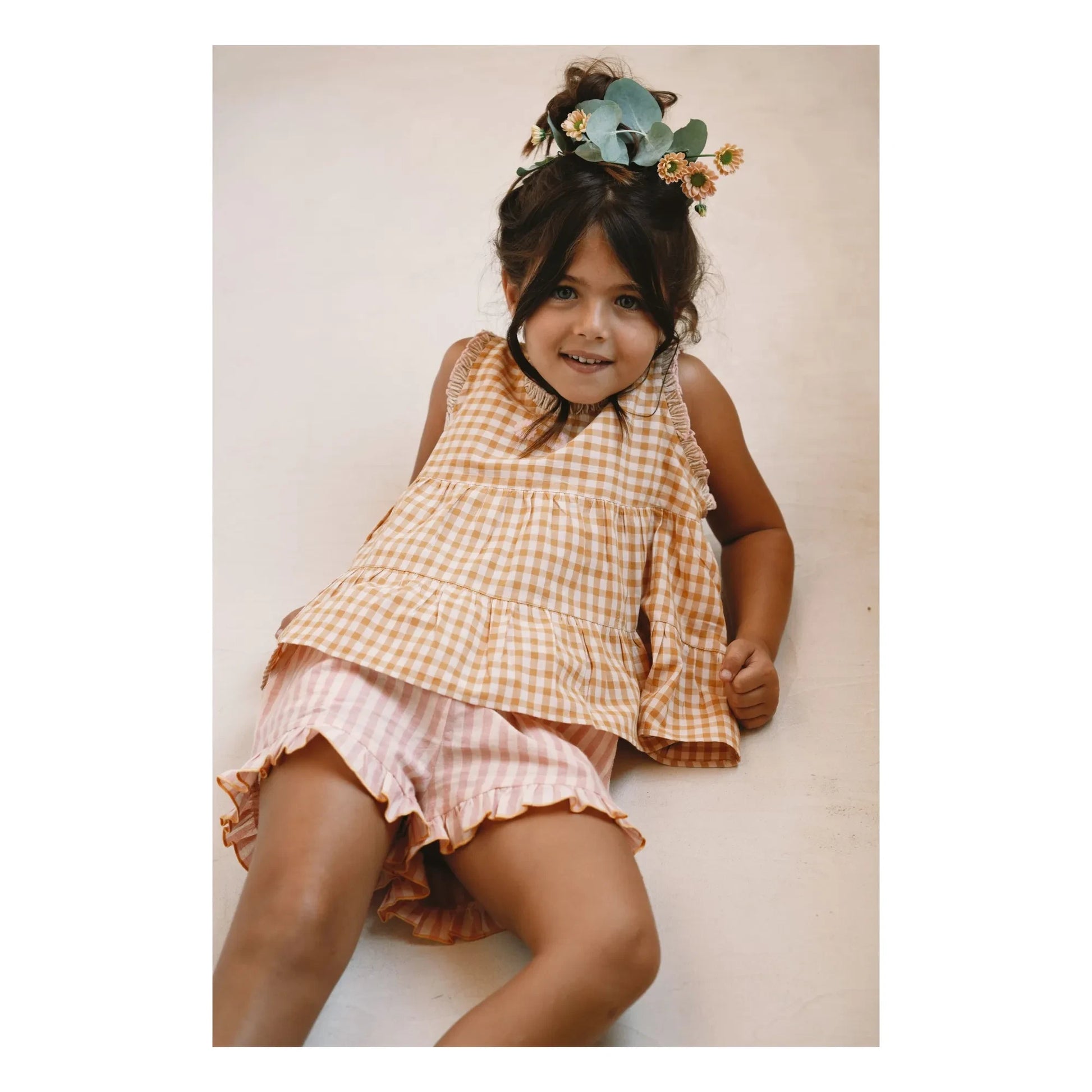Lilinoa - Alban Striped Ruffle Shorts | Blush