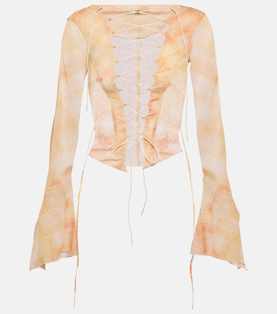 KNWLS - Lace-up silk-blend shirt